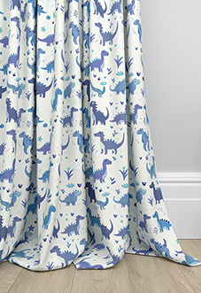 Dino Land, Blue Denim - Made to Measure Curtains